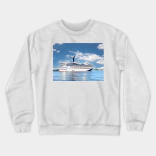 Carnival Valor Departing New Orleans on the Mississippi River Crewneck Sweatshirt